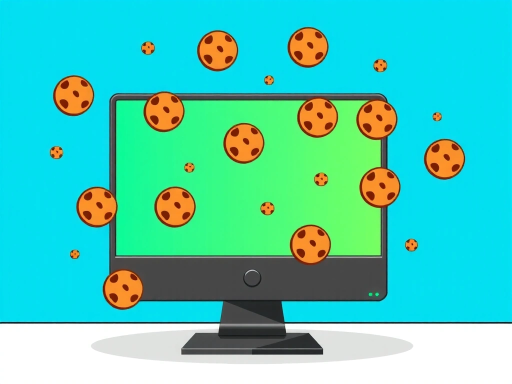 Illustration représentant des cookies numériques sur un ordinateur