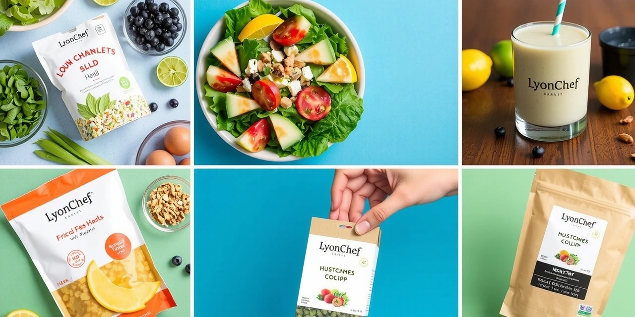 Collage de produits et recettes saines de Lyonchefvb