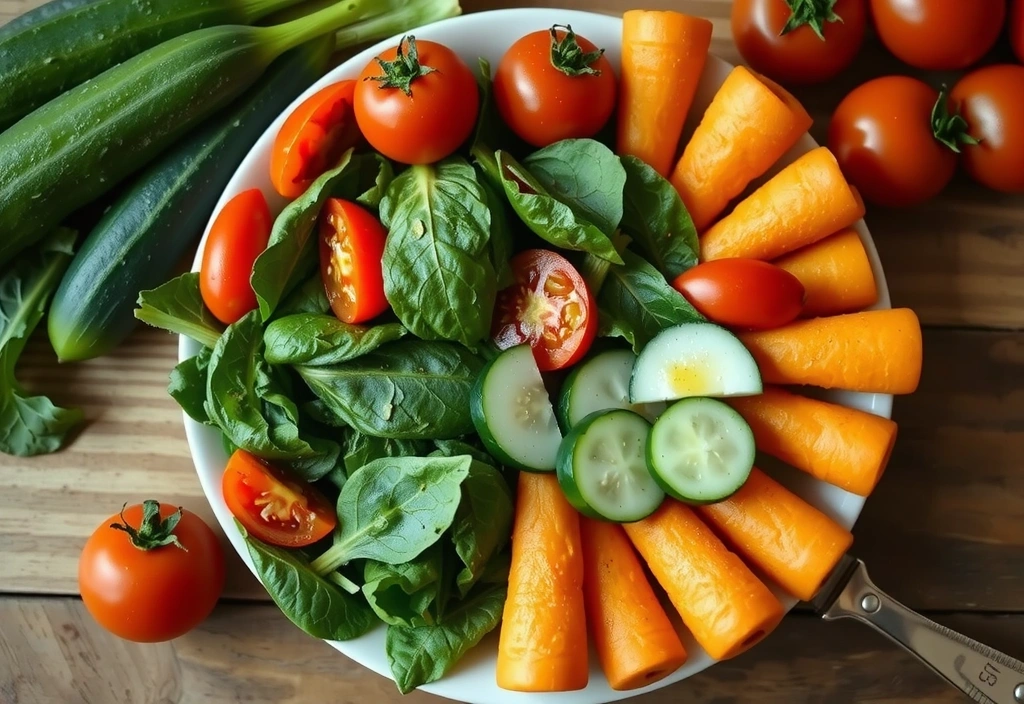 Assiette de légumes frais et colorés pour une recette saine